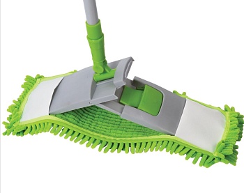 швабра с флаундером 40см, черенок 70-120см, моп "синель" из микрофибры букли (тип к), любаша