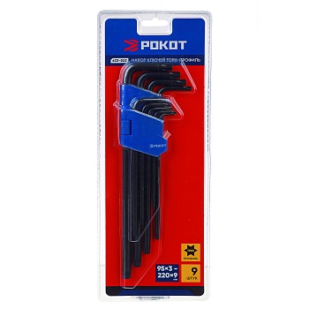 рокот набор ключей torx-профиль 9пр. (95х3мм - 220х9мм)