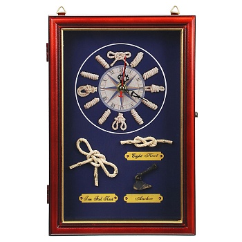 ladecor ключница декоративная на 6 крючков, дерево, стекло, 30х20х7см, арт.08-08