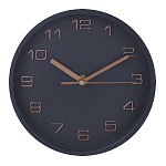 ladecor chrono часы настенные, круглые, 20,2x20,2x3,5 см, пластик, цвет черный