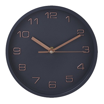ladecor chrono часы настенные, круглые, 20,2x20,2x3,5 см, пластик, цвет черный
