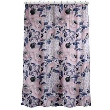 vetta шторка для ванной, с утяжелителем, полиэстер, 80 г/м2, 180х180см, цветы, 014 от магазина Барс