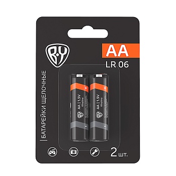 by батарейки aa (lr06) 2шт в блистере, щелочные 1.5v, высокой ёмкости