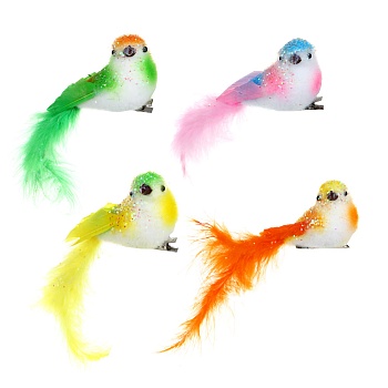 inbloom птица на прищепке 17x5см, пенополистирол, страусиное перо от магазина Барс