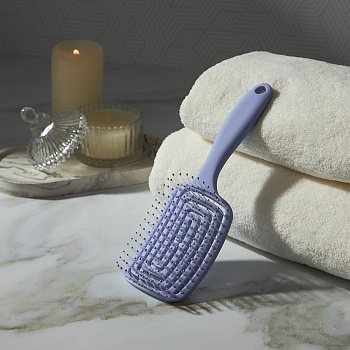 юниlook расческа массажная продувная, пластик, 19,5х6,5 см, фиолетовый