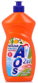 средство для мытья посуды 900мл aos "бальзам и ромашка" /12