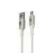 BY Кабель для зарядки Space Cable Pro Micro USB, 1м, Быстрая зарядка QC3.0, штекер металл, белый