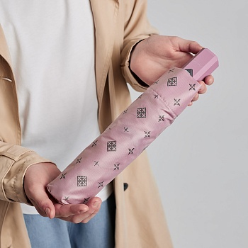 зонт универсальный, полуавтомат, металл, пластик, полиэстер, 55см, 8 спиц, розовый, 3215a