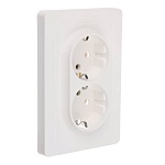 розетка двухместная скрытой установки intro style с заз. 2x2p+e, 16а-250в, ip20, су,7-205-01, белый от магазина Барс