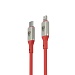 BY Кабель для зарядки Space Cable Pro Type-C - iP, 2.4А, 1м, Быстрая зарядка, штекер металл, красный