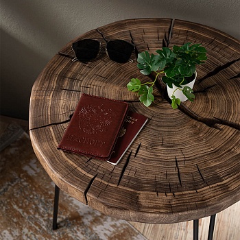 юl обложка для паспорта "герб", пу, 9,7х14см, коричневый, од21-10