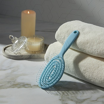 юниlook расческа массажная продувная, пластик, 19,5х6 см, голубой