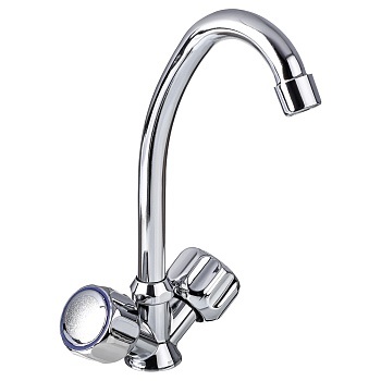 союзкран смеситель для кухни, поворотный излив 20см, керам. кран-буксы 1/2, хром, цинк, sk01-t213