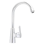 союзкран смеситель для кухни, поворотный излив 25см, керам. картридж 40мм, хром, sk01-r118