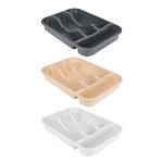 лоток для столовых приборов тм vetta, 4 секции, 31х22х4см, пластик, 3 цвета от магазина Барс