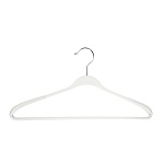 вешалка для одежды тм vetta, 43х21,5х3 см, пластик с покрытием софт тач, широкие плечи, цвет белый от магазина Барс