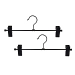 вешалки для юбок и брюк тм vetta, 2шт, 31х6см, с зажимами, пвх, металл, цвет черный от магазина Барс