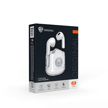 by наушники беспроводные tws сosy, 40/250мач, bluetooth 5.3, белый от магазина Барс