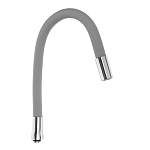 излив смесителя для кухни, гибкий, силиконовый, 1 режим, 50см, серый