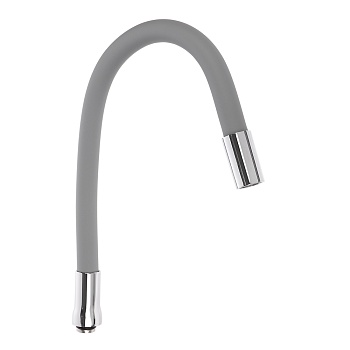 излив смесителя для кухни, гибкий, силиконовый, 1 режим, 50см, серый