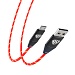 BY Кабель для зарядки Светящийся Micro USB, 1м,2.4А, Быстрая зарядка, LED подсветка оранжевая, Конек