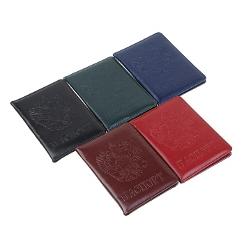 юl обложка для паспорта с гербом рф, пу, 14х9,7см, 5 цветов