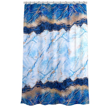 vetta шторка для ванной, с утяжелителем, полиэстер 90 г/м2, 180x200см, 12 колец метал/бусины, "эквил от магазина Барс