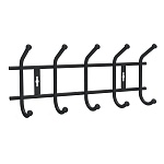 вешалка настенная, 5 крючков металл, цвет матовый черный