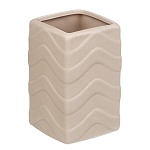vetta стакан для ванной комнаты, керамика, 7x7x11,5 см, волны, персиковый от магазина Барс