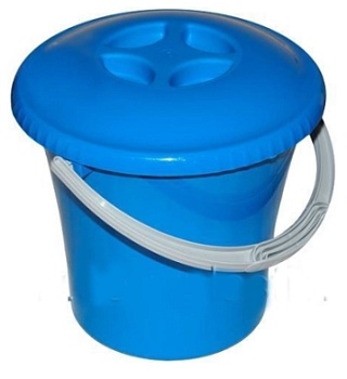 ведро 7л пластик "либерти" с крышкой голубое мартика