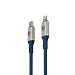 BY Кабель для зарядки Space Cable Pro Type-C - iP, 2.4А, 1м, Быстрая зарядка, штекер металл, синий