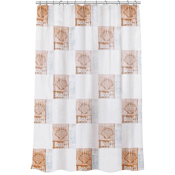 vettaшторка для ванной, пева, 60 г/м2, 180x180см, кольцапластик, рокайль от магазина Барс