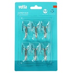 крючки самоклеящиеся тм vetta, ps, металл, прозрачные, 6шт от магазина Барс