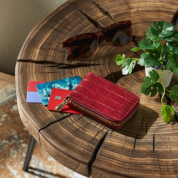 юl кошелек-картхолдер, пвх, 11х7,5см/10,5х7,5см, дизайн 2, бордовый, кк21-08