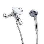 rain смеситель для ванны оникс, короткий излив, душ. набор, картридж 35мм, латунь, хром