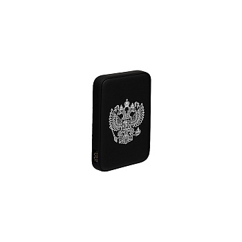 by аккумулятор мобильный светящийся герб 5000мач,usb-a,usb-c,бес. зарядка mag 15w,qc,pd,22.5w,чёрный от магазина Барс