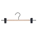 вешалка для юбок и брюк тм vetta, 33х10х2,8 см, с зажимами, металл, дерево, цвет черный от магазина Барс