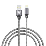 кабель для зарядки usb(a)-ip by solid, 12вт, 1 м, 2.4a, нейлон, мет. кон., графитовый от магазина Барс