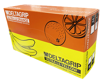 перчатки нитриловые 100 шт/уп.gward deltagrip ultra ls, неопудренные желтые  