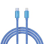 forza кабель для зарядки волна type-c - ip, 1м, 2,4а, быстрая зарядка, 22w, синий, пакет от магазина Барс