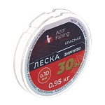 azor fishing леска зимняя, 30м, 0,10мм, 0,95кг, красная