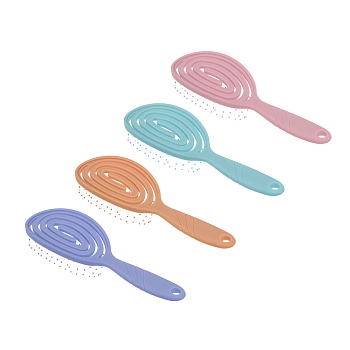 юниlook расческа массажная продувная, пластик, 19,5х6 см, 4 цвета