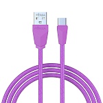 forza кабель для зарядки комфорт type-c, 1м, 1а, pvc, прорезиненный, 5 цветов, пакет от магазина Барс
