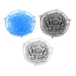 набор универсальных крышек тм vetta, 6шт, размеры от 6,5см до 19см, силикон, 3 цвета от магазина Барс