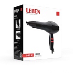 leben фен для волос, 900 вт, 2 скорости, 2 темп.реж., черный, концентратор интернет-магазин «Барс»
