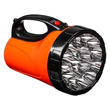 ермак фонарь прожектор 18 ярк. led, 3xаа / вилка 220в, пластик, 17x11 см