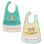 клеёнчатый слюнявчик на липучке с объемным карманом, 1 шт. (пэва) 6+, 2216 интернет-магазин «Барс»