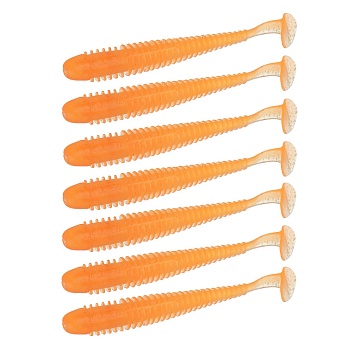kaida приманка силиконовая твистер 3,8", 10см, 4гр, ht006, 7шт