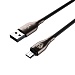 Кабель для зарядки USB(A)-microUSB BY Керамика, 1м, 3А, быстр зар QC3.0, тканевая оплётка, черный