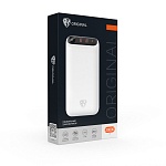 by аккумулятор мобильный, 20000 мач, 2xusb-a, 1xusb-c, 20w, 3a, цифровой индикатор, пластик, белый от магазина Барс